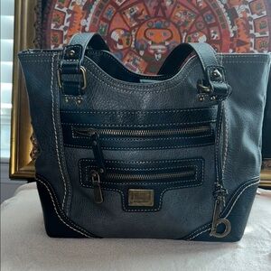 BOC Born Concepts Black Pebbled Leather Tote Shoulder Bag everyday functional